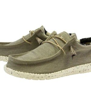 Hey Dude Men's Wally Stretch Beige | Men's Slip on Loafers | US Men's Size 12